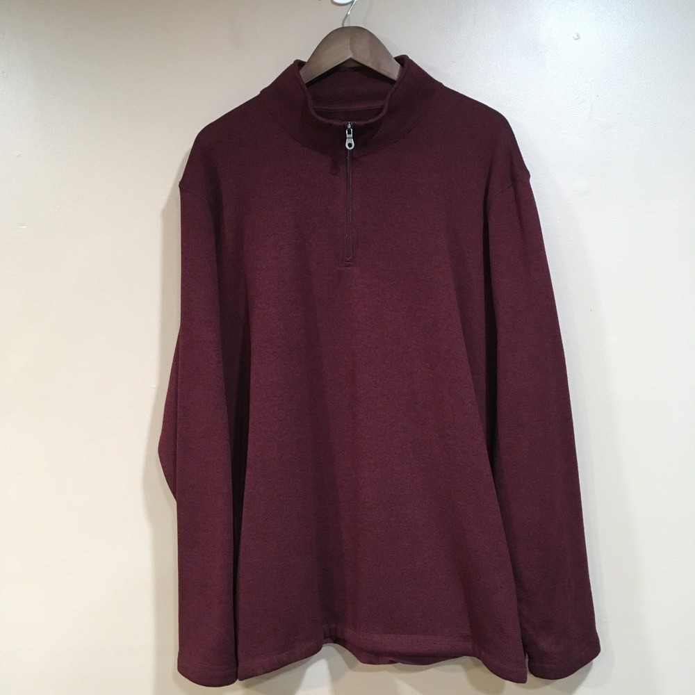 Croft & Barrow Quarter Zip Fleece Pullover Mens XXL Maroon Casual Better Sweater